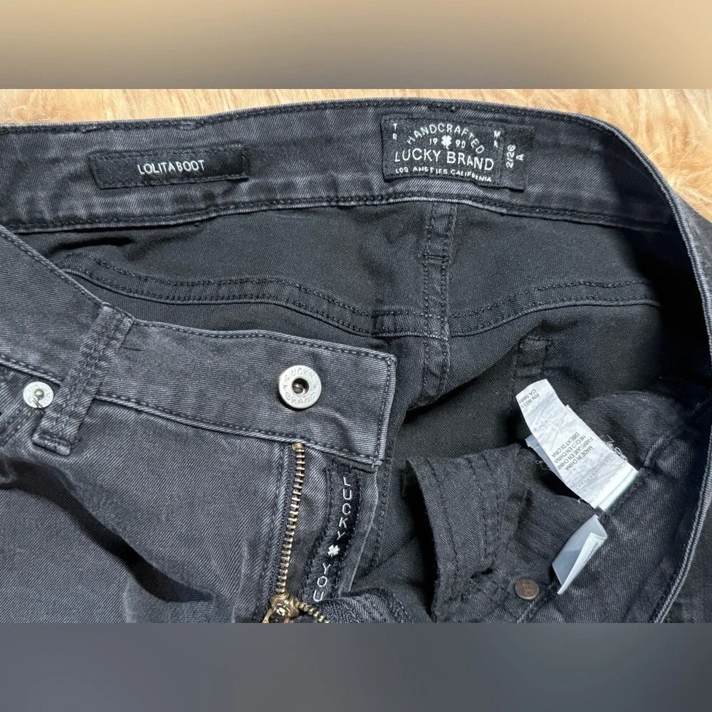Lucky Brand Lolita Bootcut Jeans Black Low Rise Stretch Denim‎ Size 26
